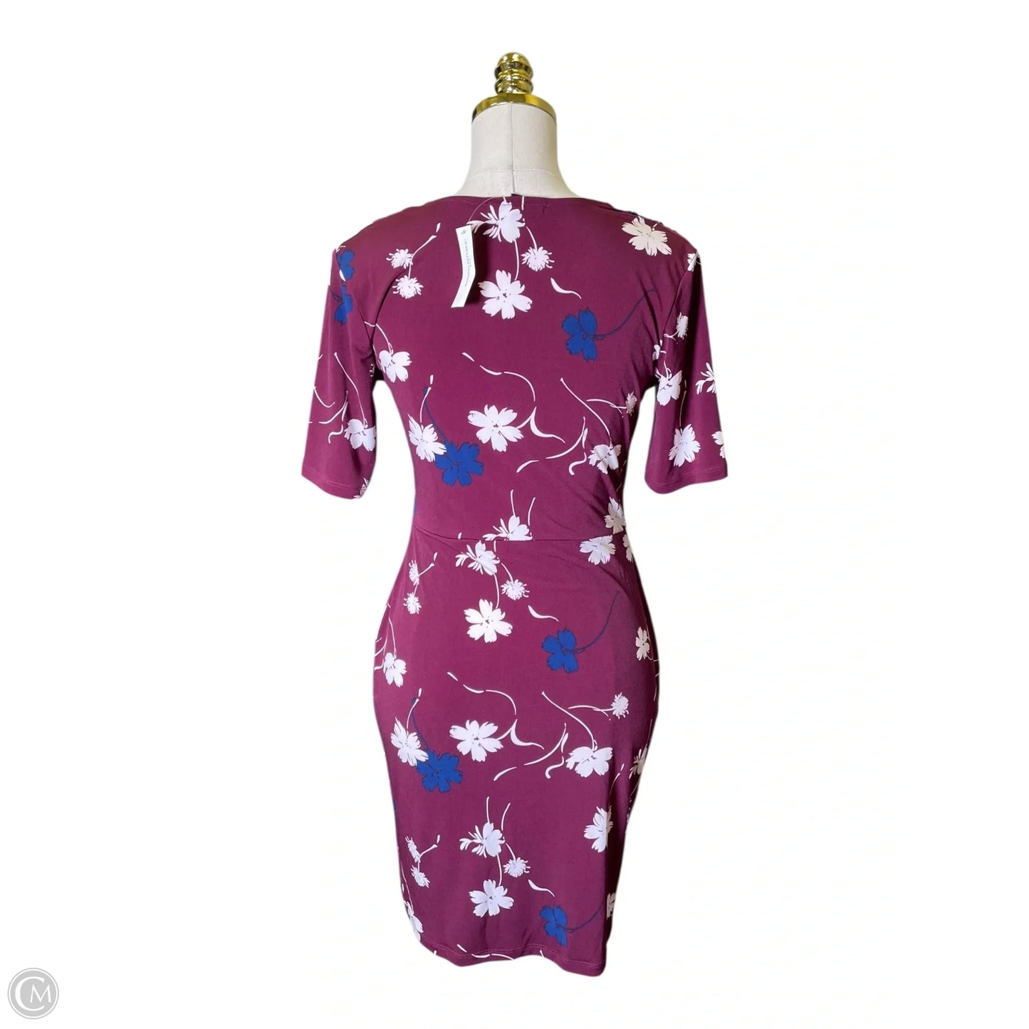 Dress Casual Midi By Banana Republic In Purple & White, Size: Xs