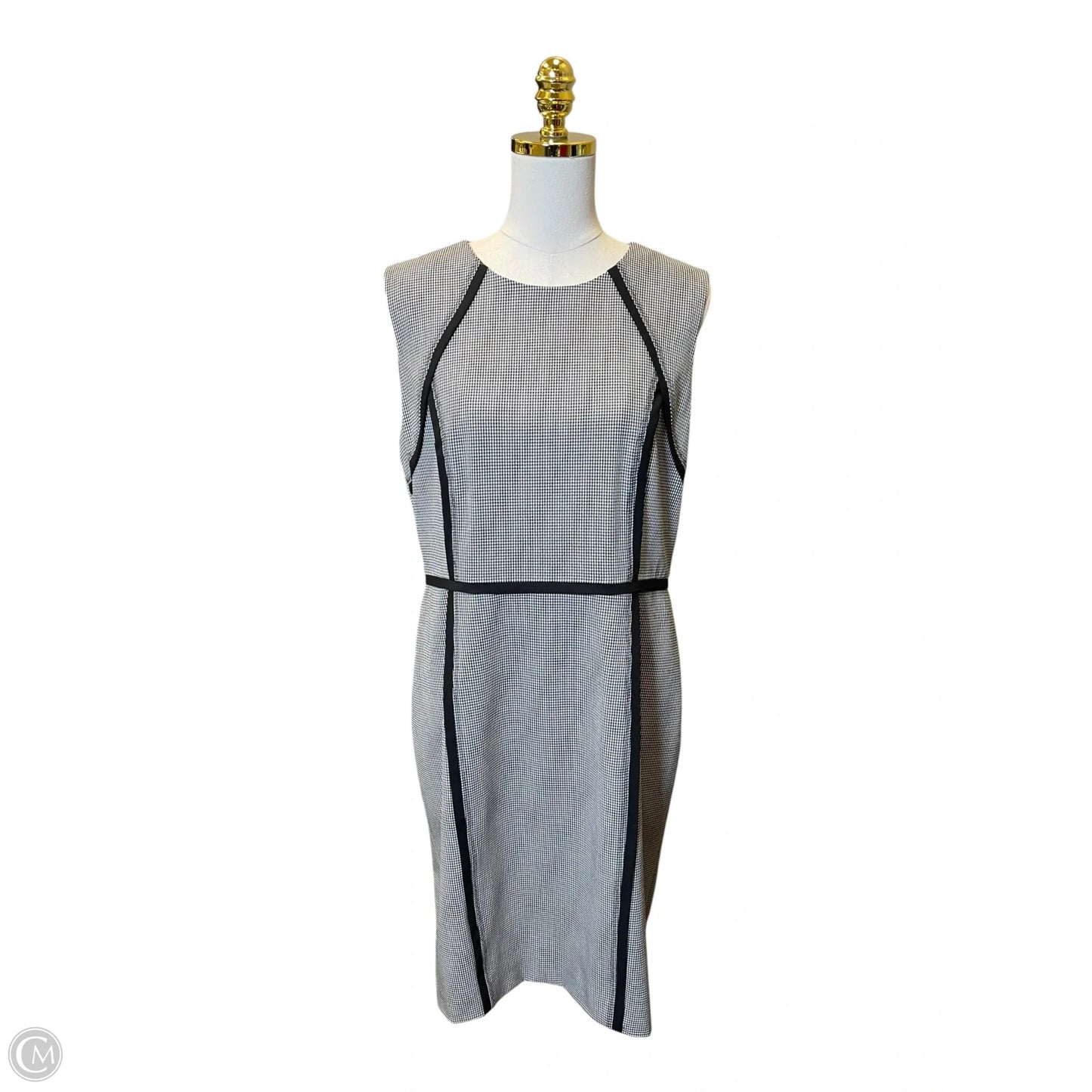 Dress Casual Midi By Calvin Klein In Plaid Pattern, Size: 14