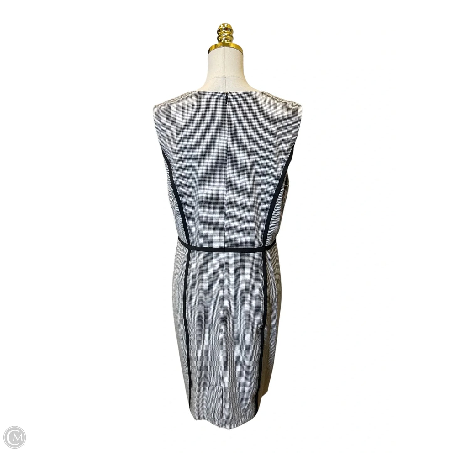 Dress Casual Midi By Calvin Klein In Plaid Pattern, Size: 14