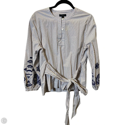 Top Long Sleeve By J. Crew In Striped Pattern, Size: Lp