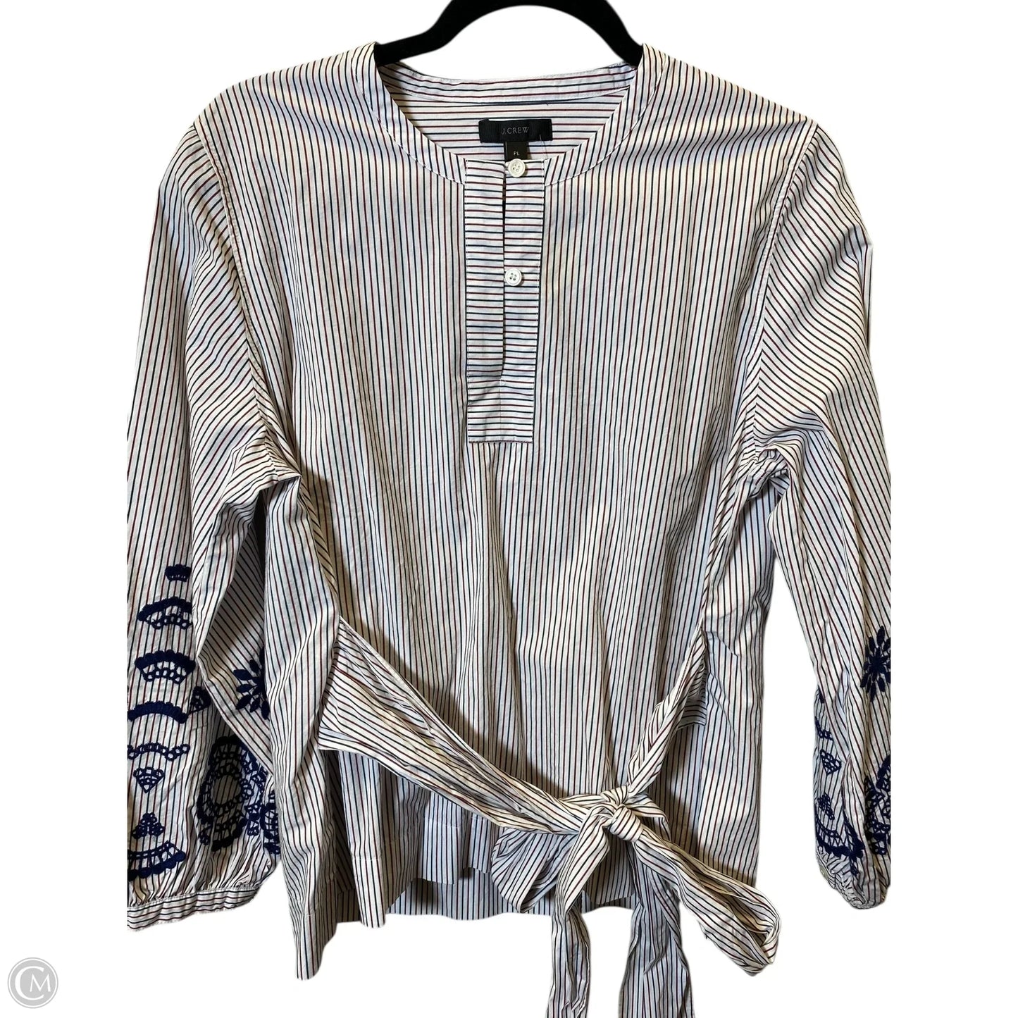 Top Long Sleeve By J. Crew In Striped Pattern, Size: Lp
