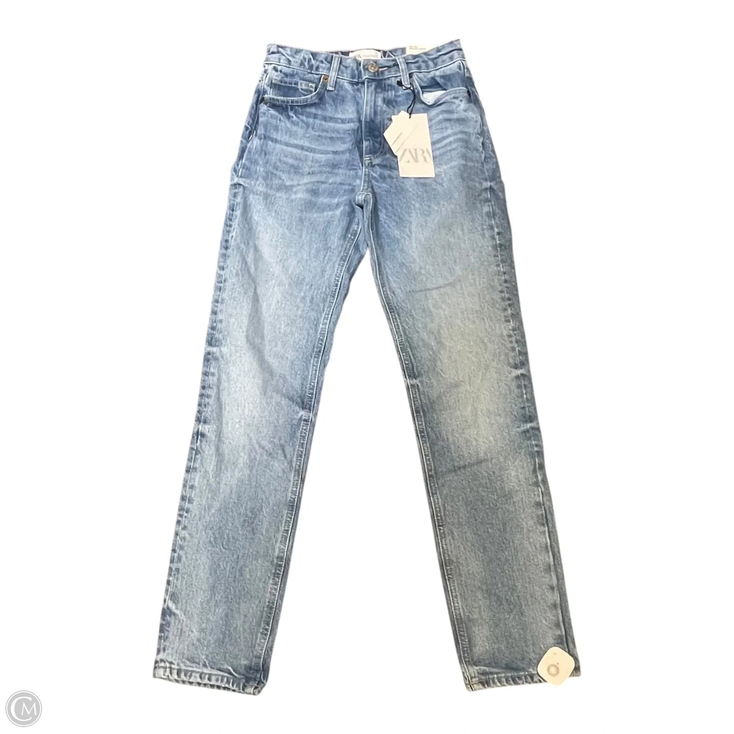 Jeans Straight By Zara In Blue Denim, Size: 2