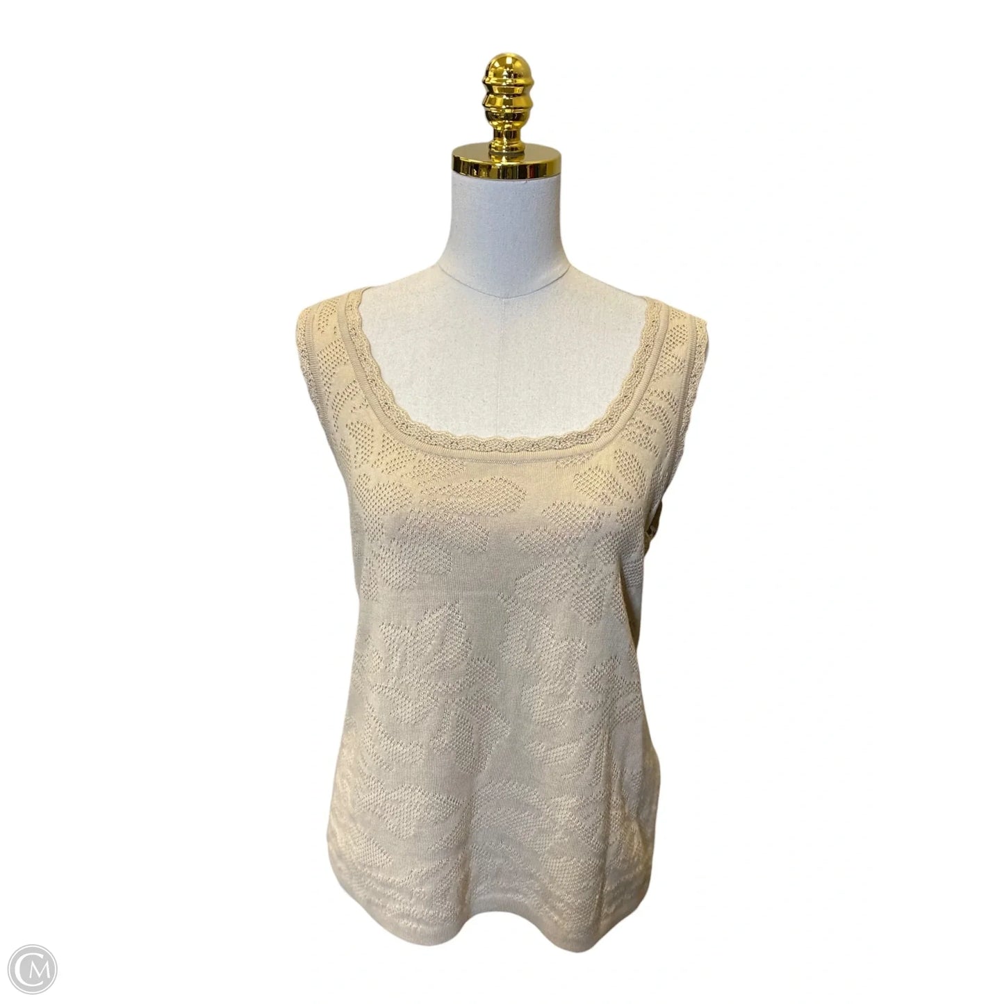 Top Short Sleeve By Chicos In Beige, Size: M