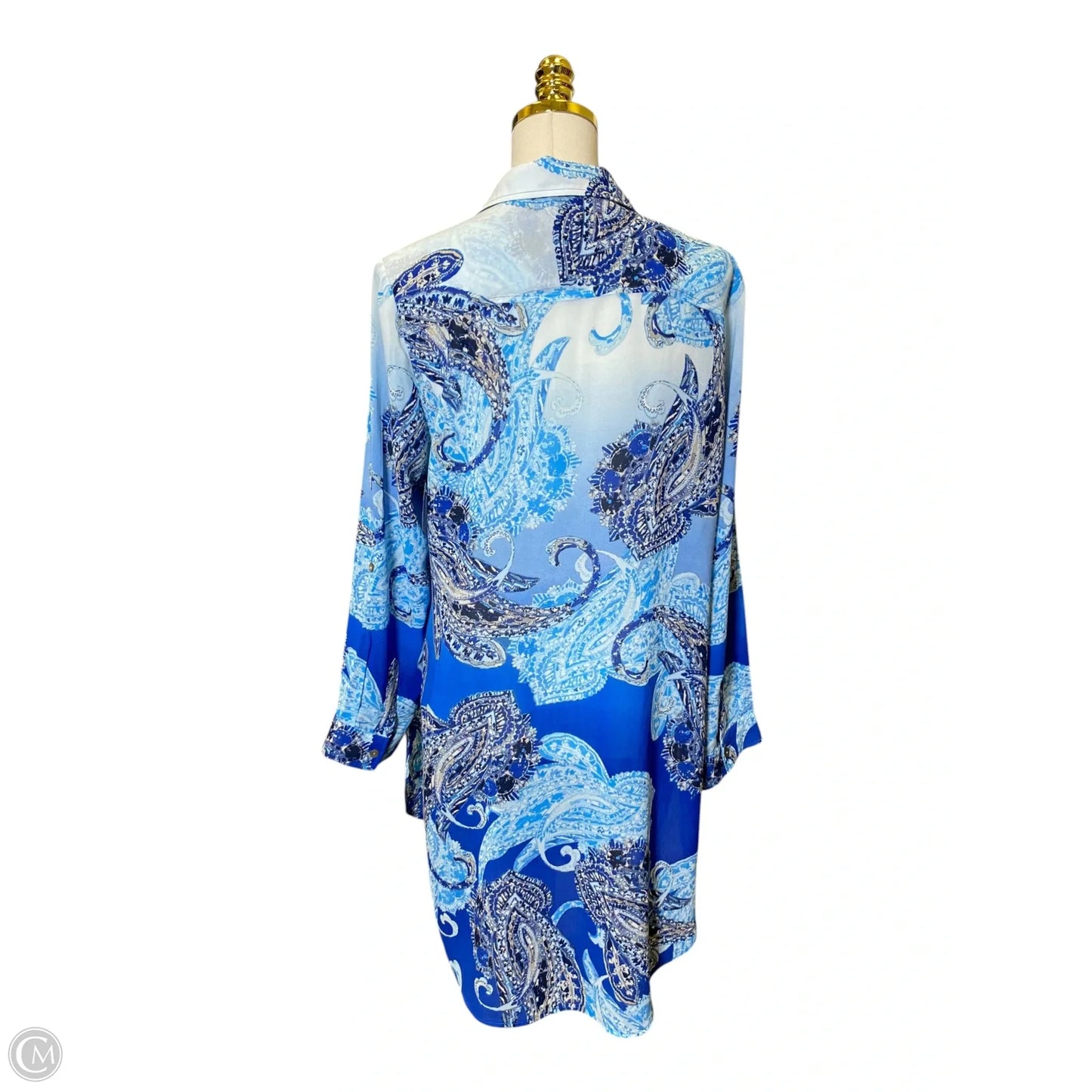 Dress Casual Midi By Chicos In Blue, Size: M
