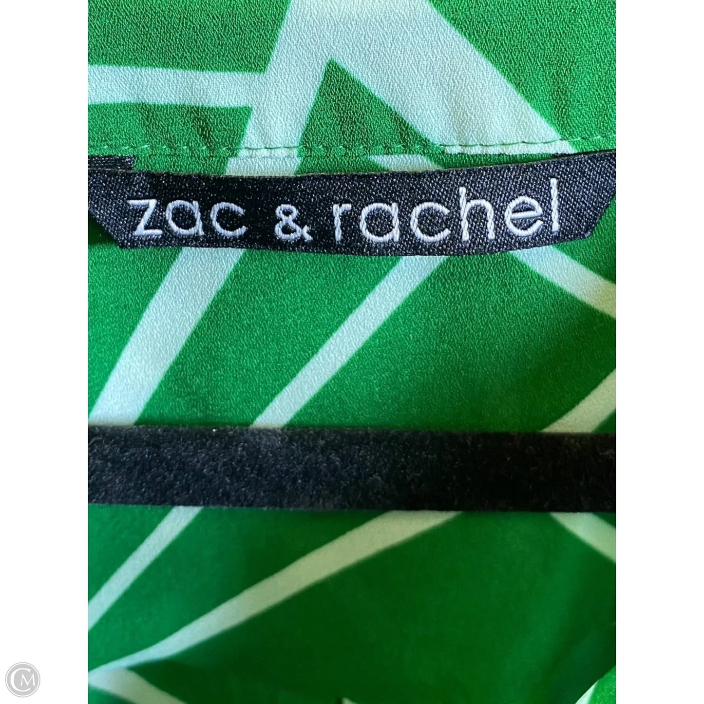 Top Long Sleeve By Zac And Rachel In Green & White, Size: L