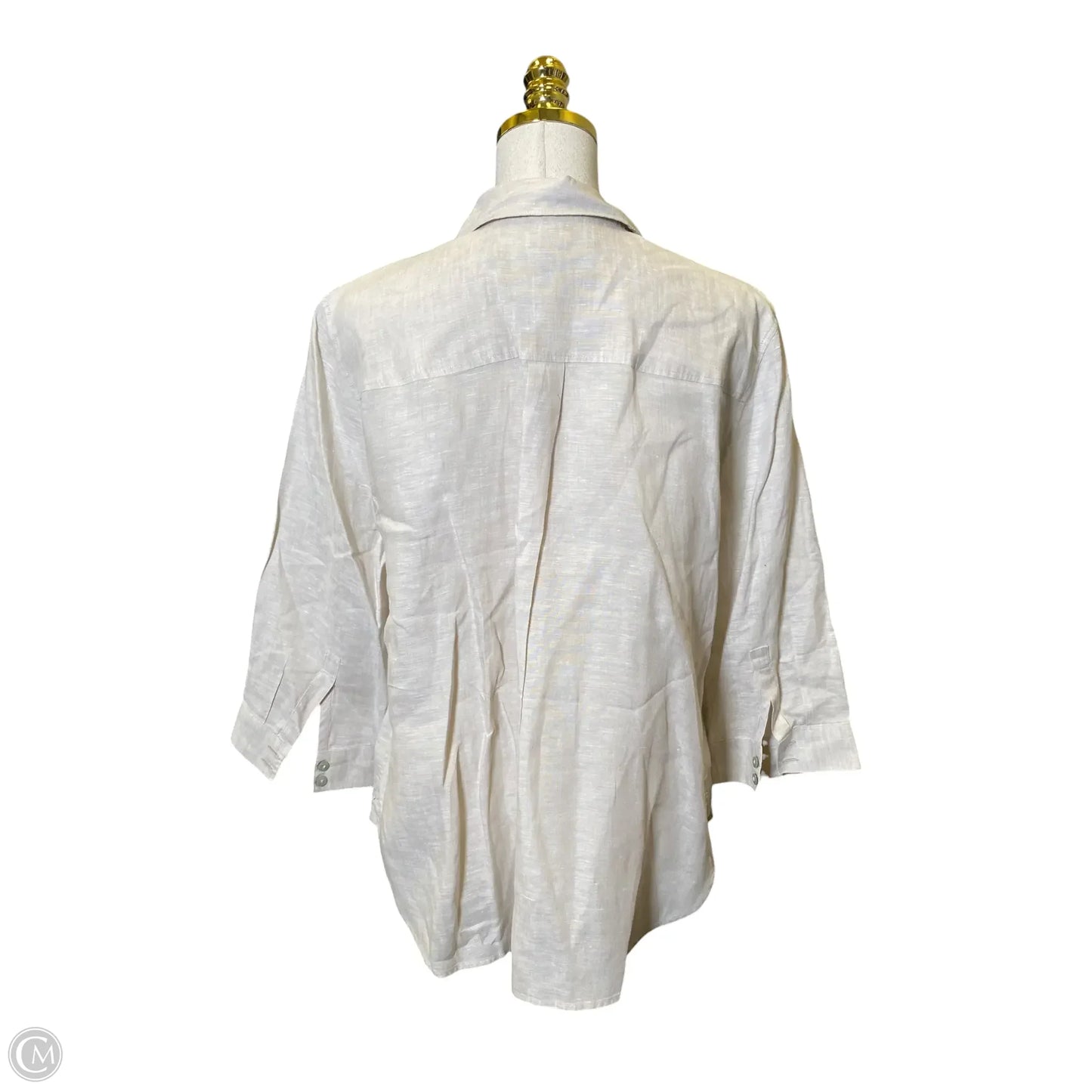 Top Long Sleeve By Chicos In Cream, Size: L