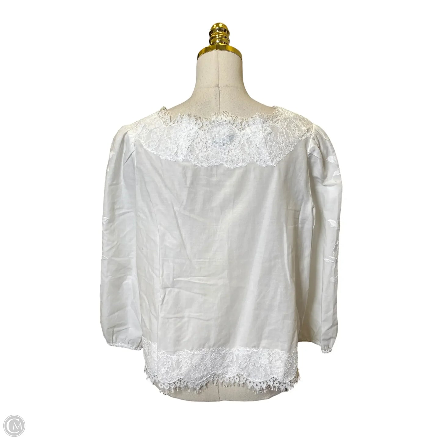 Top 3/4 Sleeve By Talbots In White, Size: L