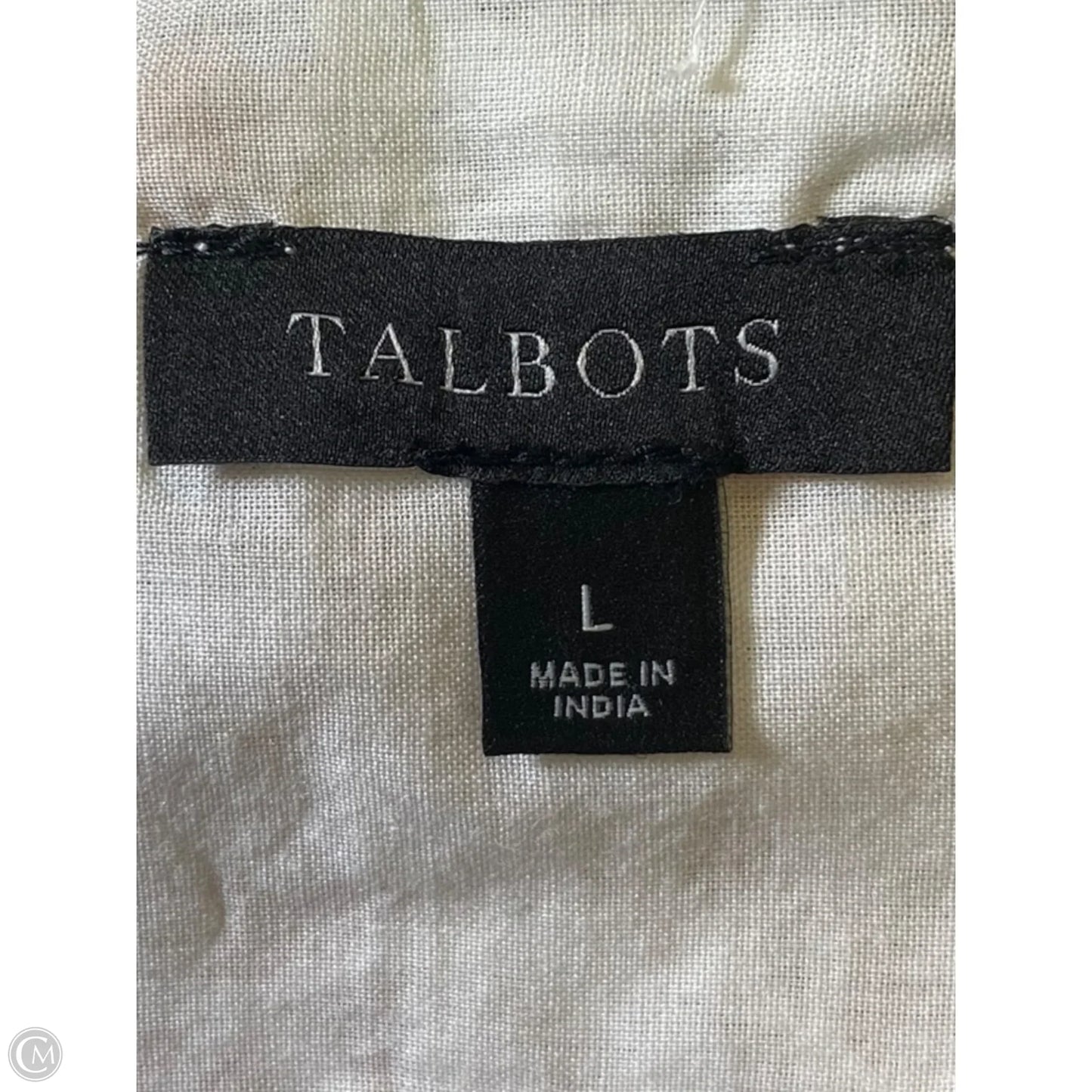 Top 3/4 Sleeve By Talbots In White, Size: L