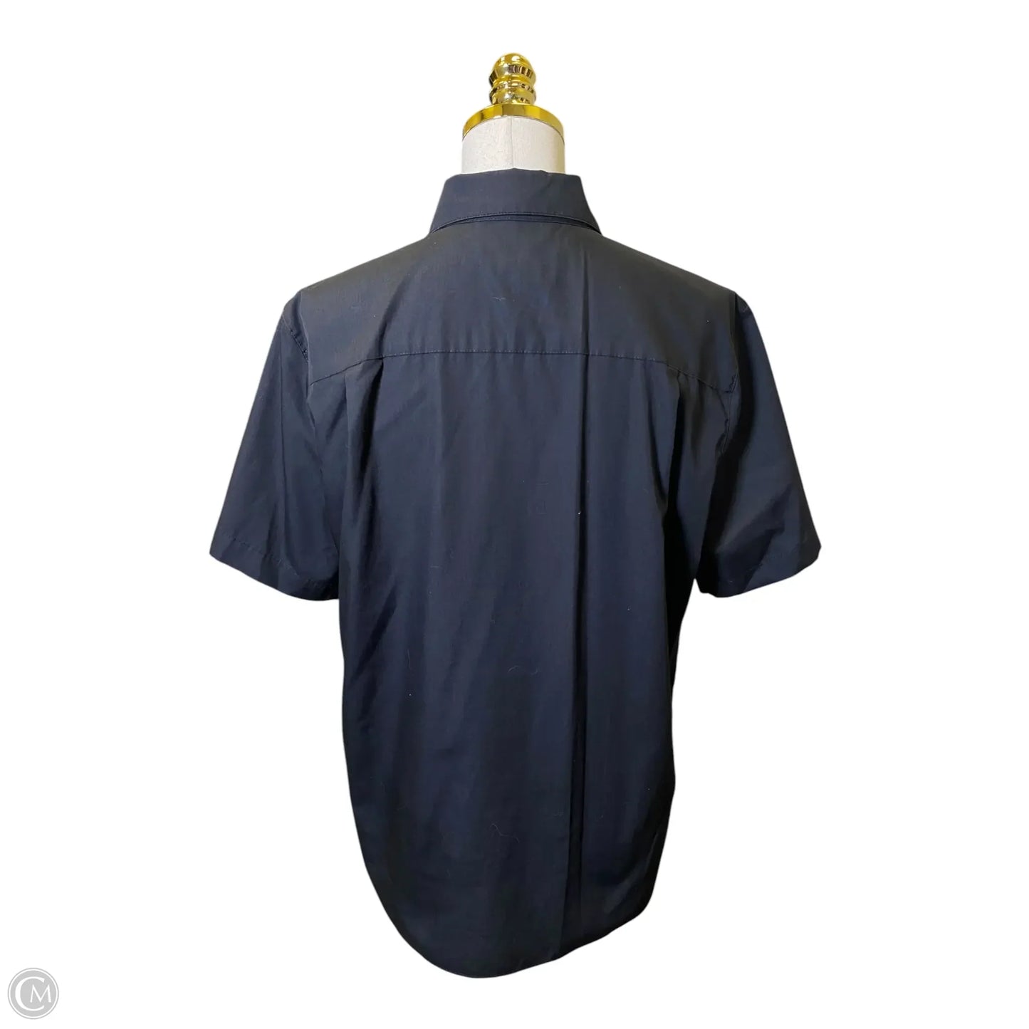 Top Short Sleeve By Foxcroft In Black, Size: L