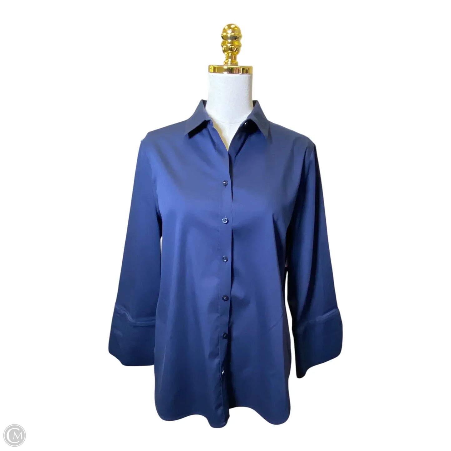 Top Long Sleeve By Chicos In Navy, Size: L