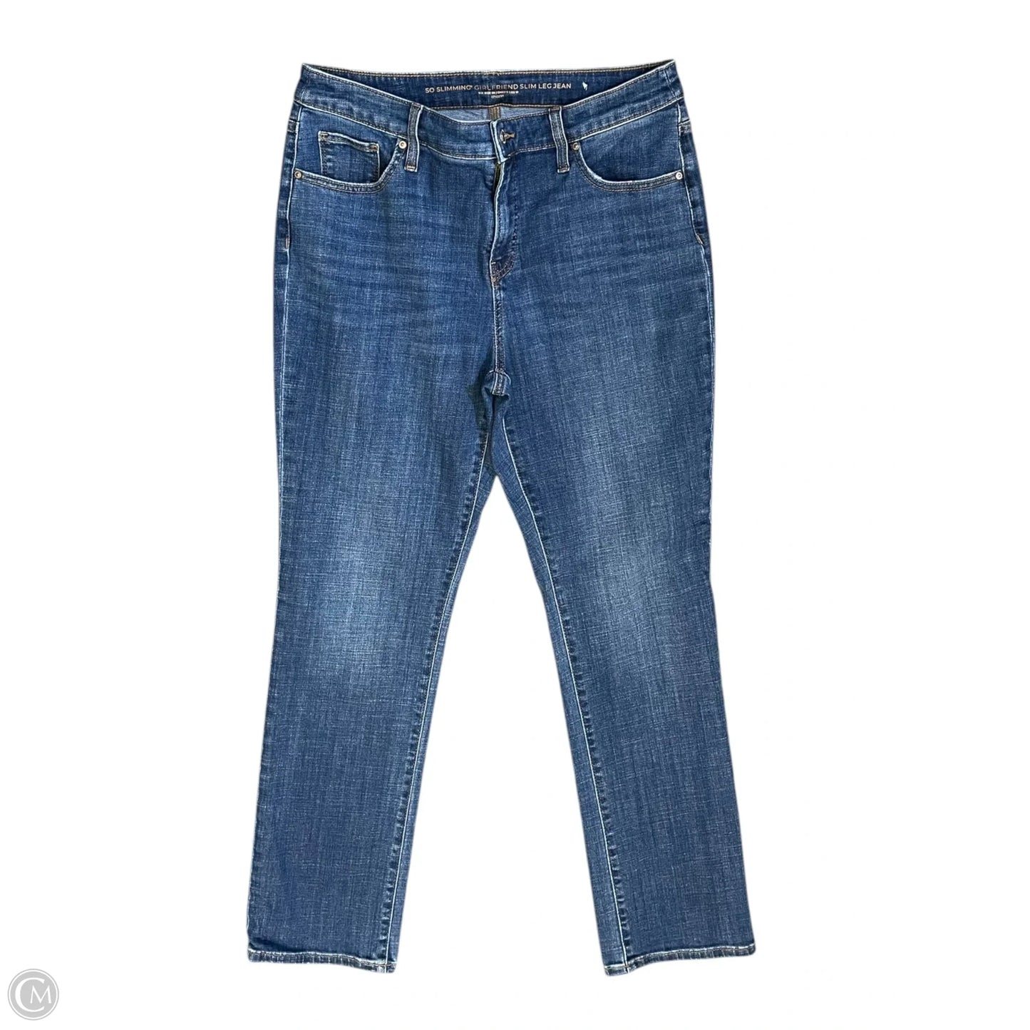 Jeans Straight By Chicos In Blue Denim, Size: 8