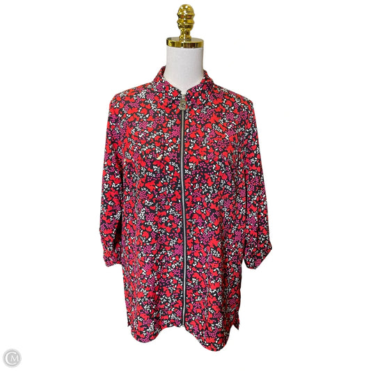 Top Long Sleeve By Michael By Michael Kors In Multi-colored, Size: L
