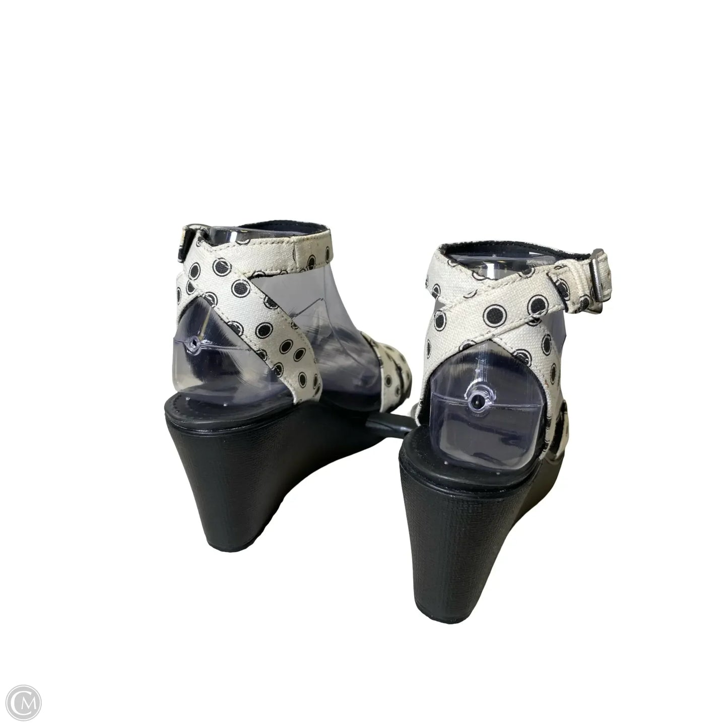 Shoes Heels Platform By Crocs In Black & White, Size: 7