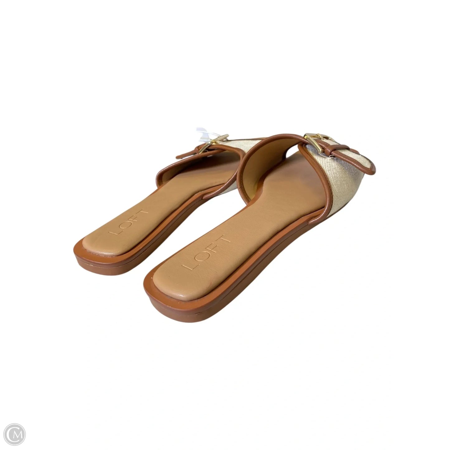 Sandals Flats By Loft In Brown & Cream, Size: 8