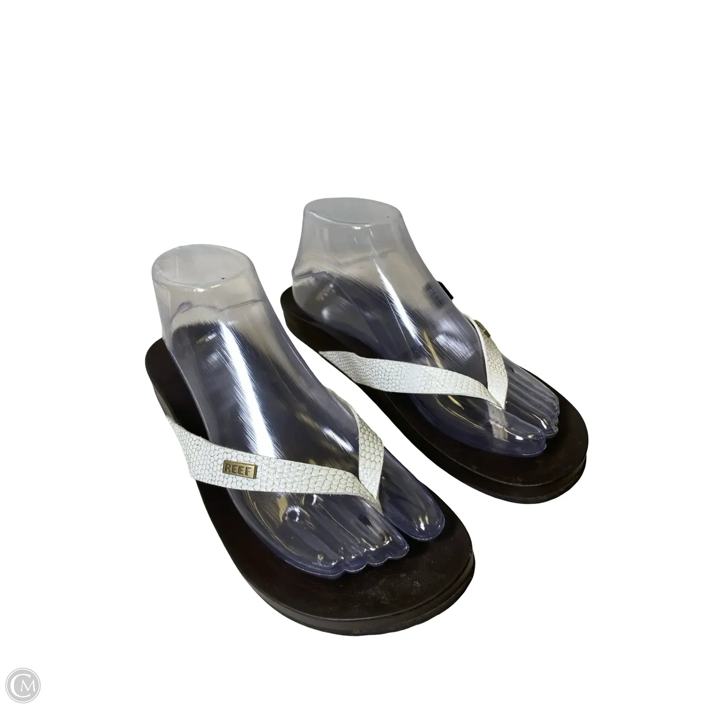 Sandals Flats By Reef In Black & White, Size: 8