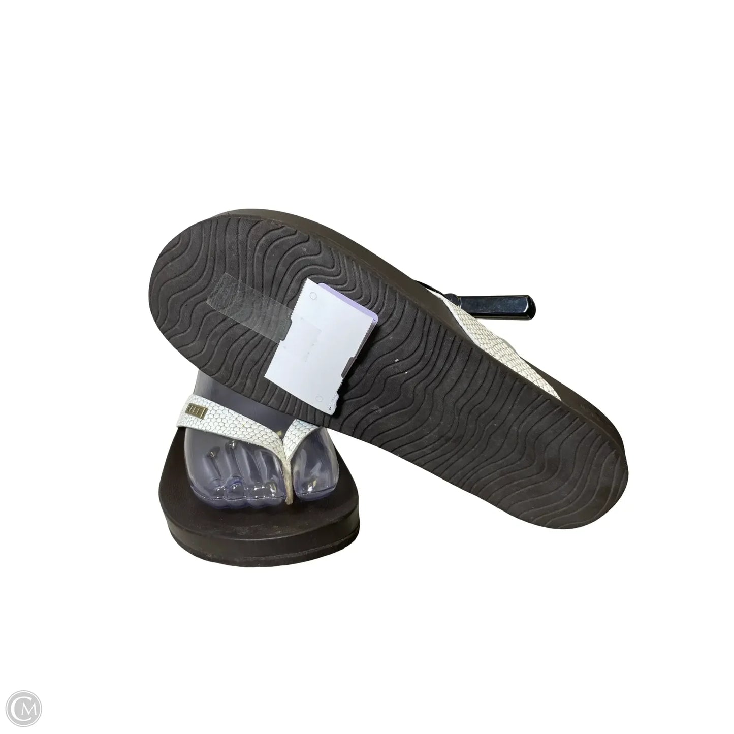 Sandals Flats By Reef In Black & White, Size: 8