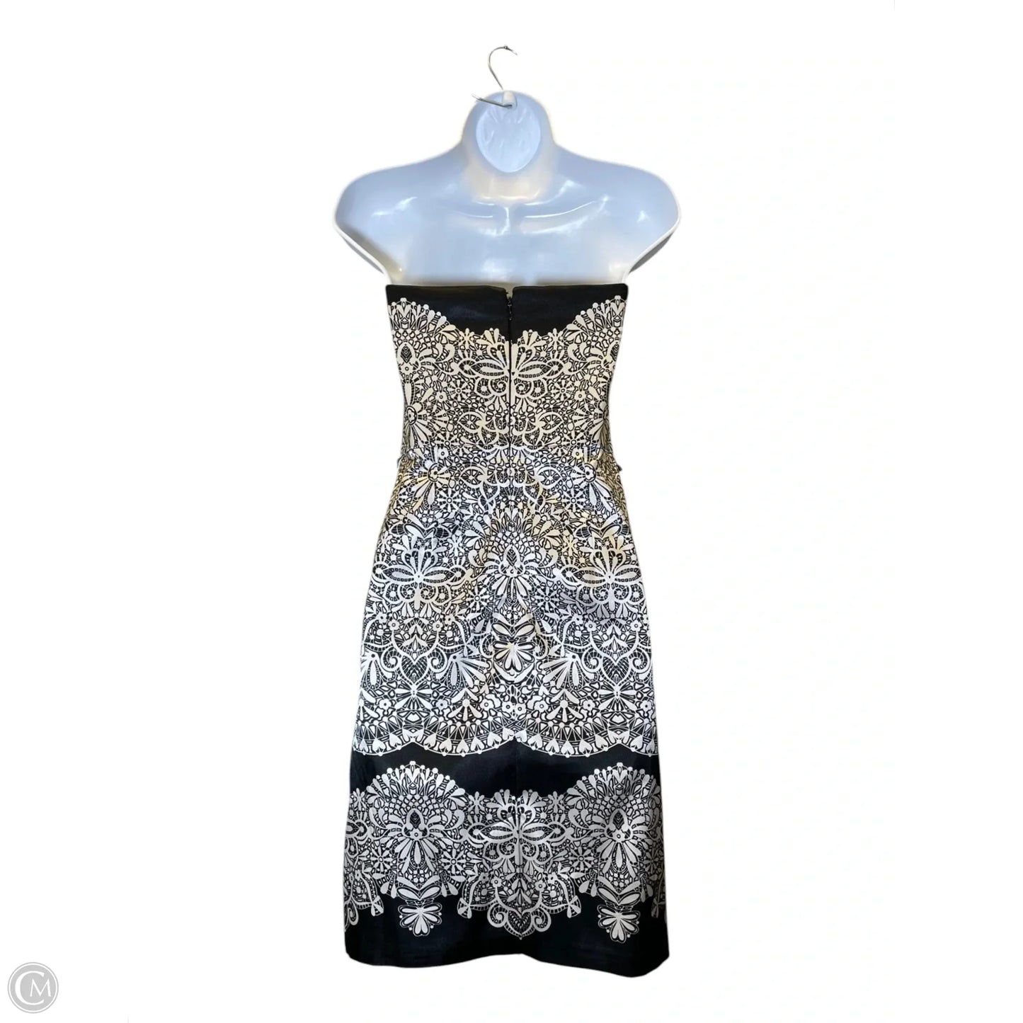 Dress Casual Midi By White House Black Market In Black & White, Size: 4