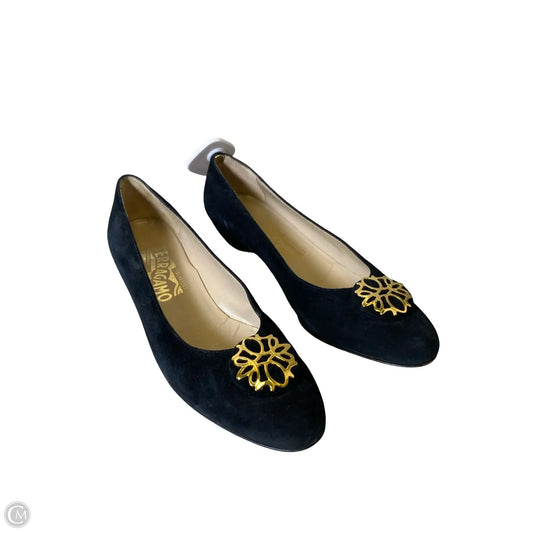 Shoes Luxury Designer By Ferragamo In Black, Size: 8