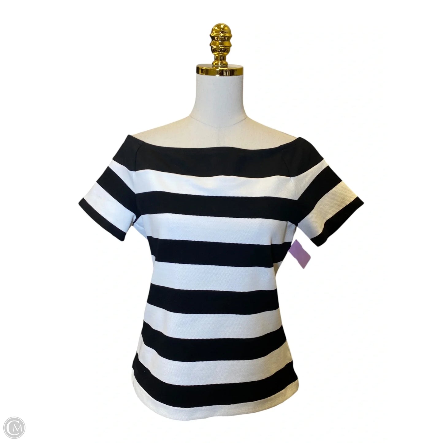 Top Short Sleeve By Michael By Michael Kors In Black & White, Size: L