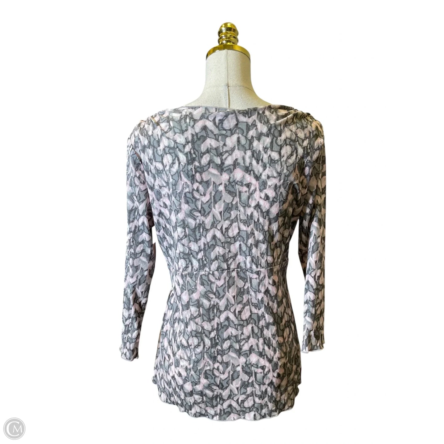 Top Long Sleeve By J. Jill In Grey & Pink, Size: M