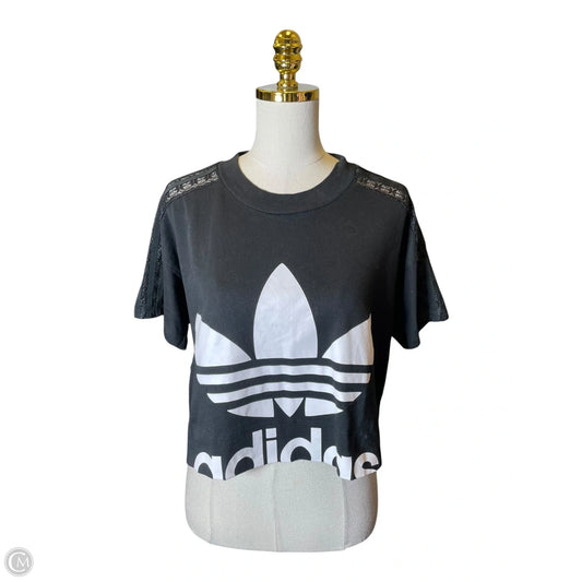 Top Short Sleeve By Adidas In Black & White, Size: S