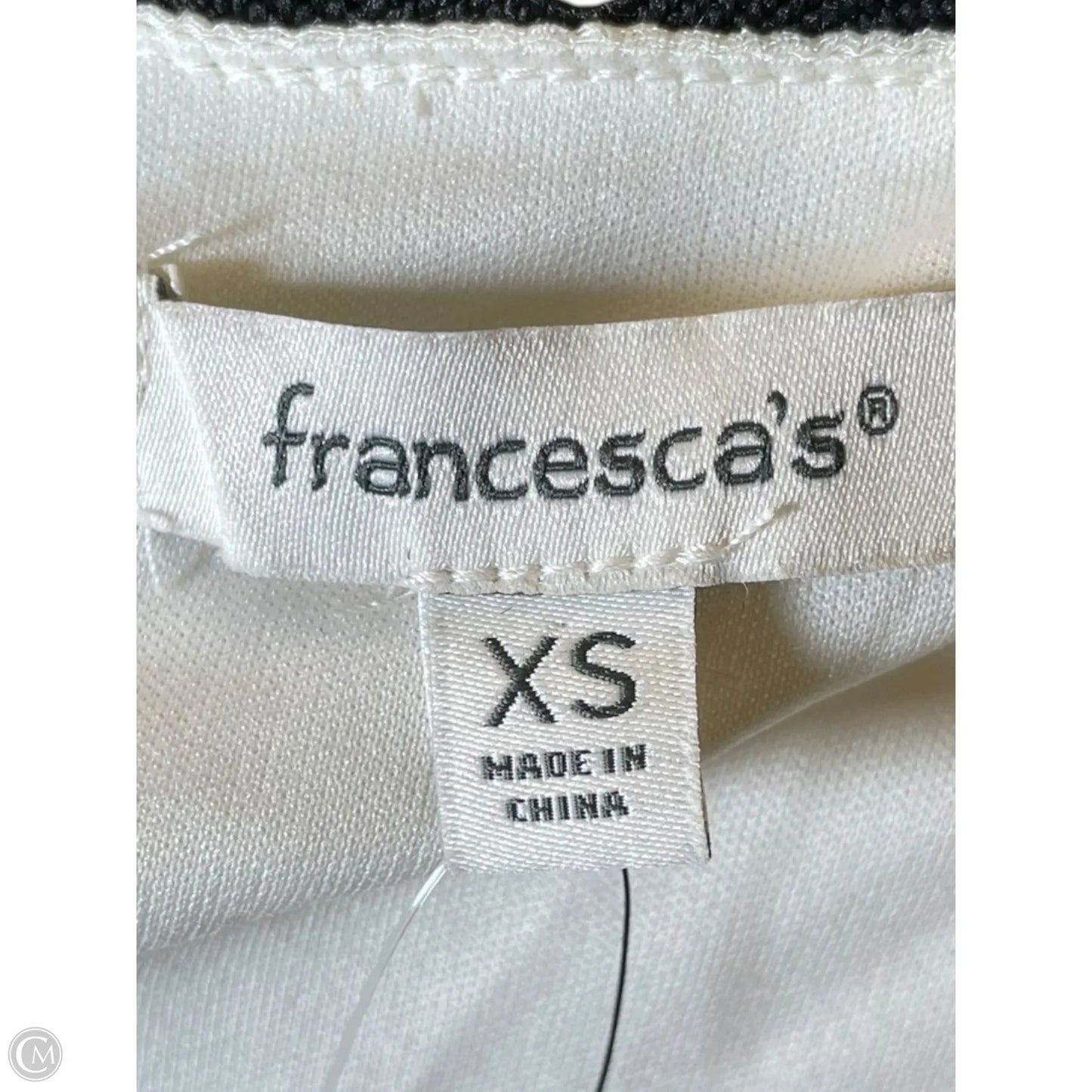 Top Short Sleeve By Francesca’s In Black & Cream, Size: Xs