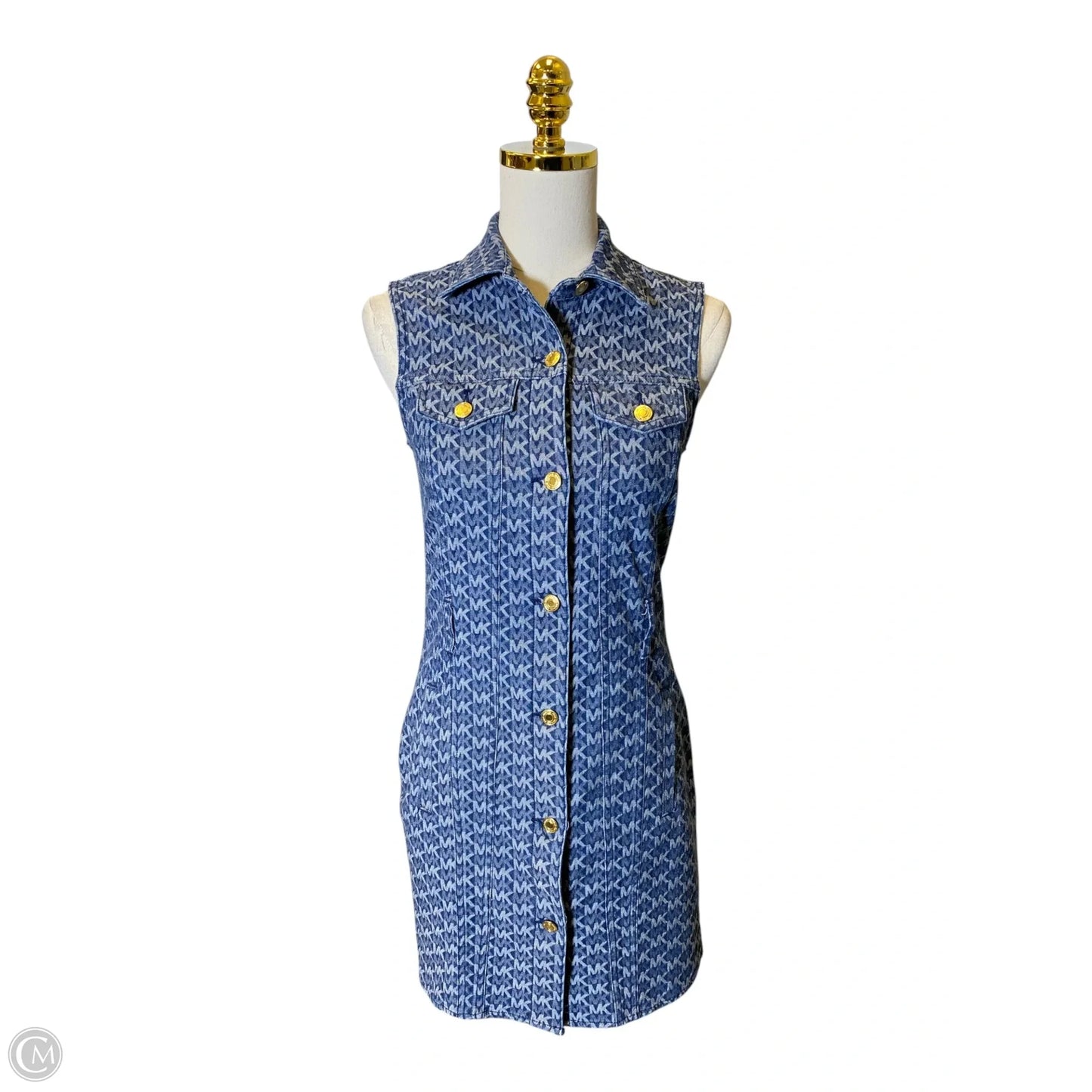 Dress Casual Midi By Michael By Michael Kors In Blue Denim, Size: Xs
