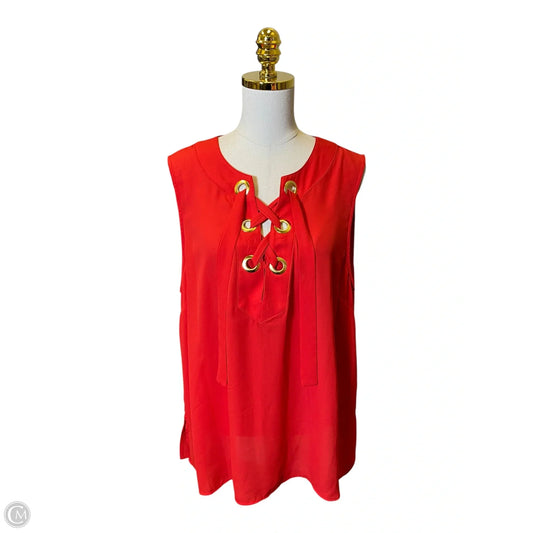 Top Sleeveless By Michael By Michael Kors In Red, Size: 2x