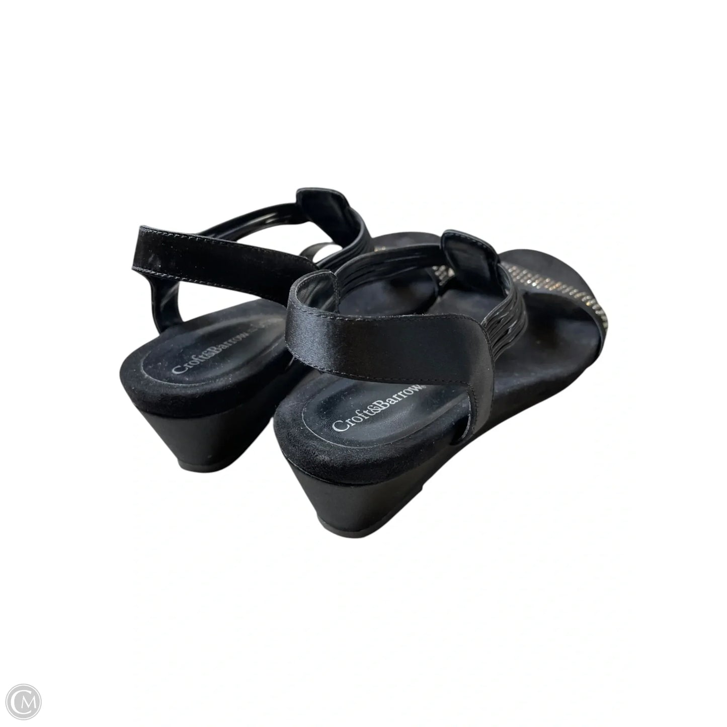 Shoes Heels Platform By Croft And Barrow In Black & Silver, Size: 9