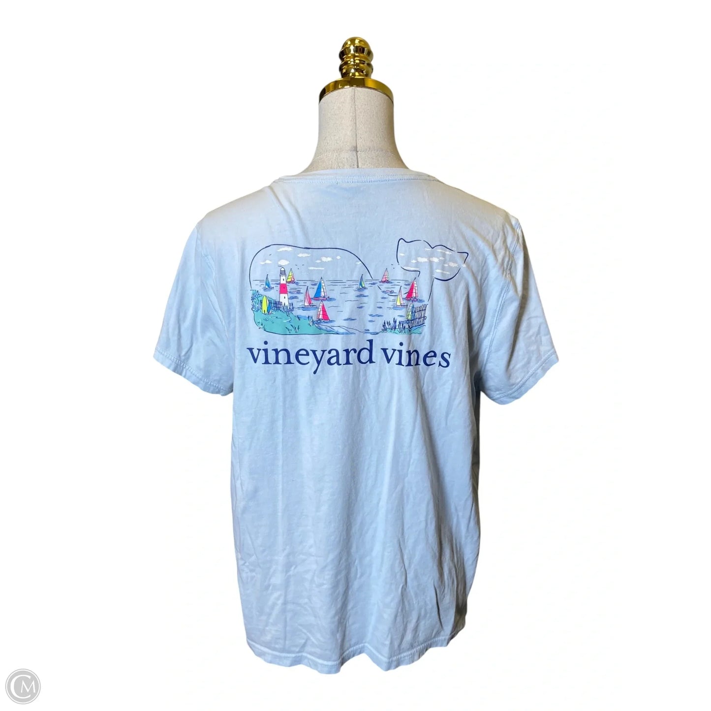 Top Short Sleeve By Vineyard Vines In Blue, Size: Xl