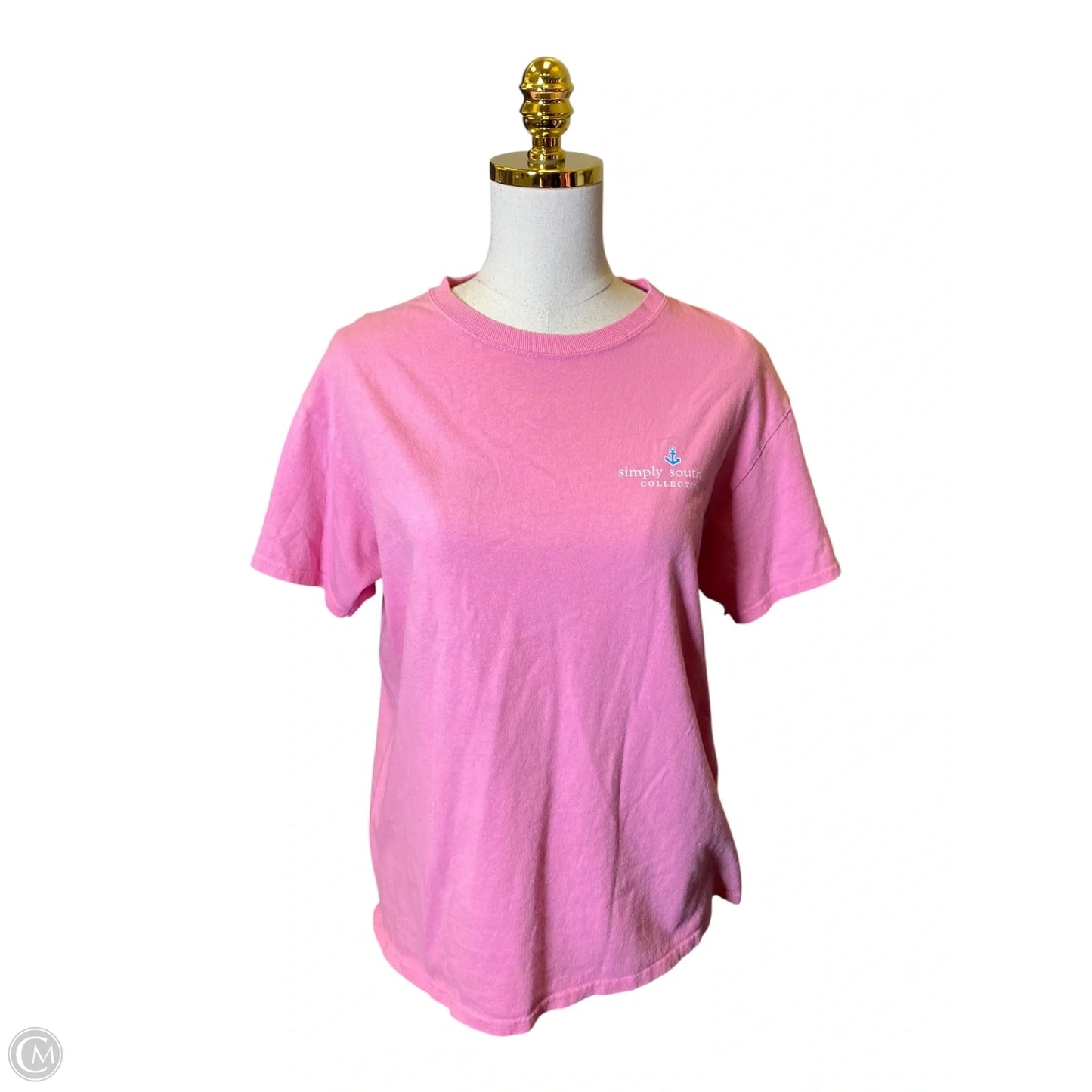 Top Short Sleeve By Simply Southern In Pink, Size: M