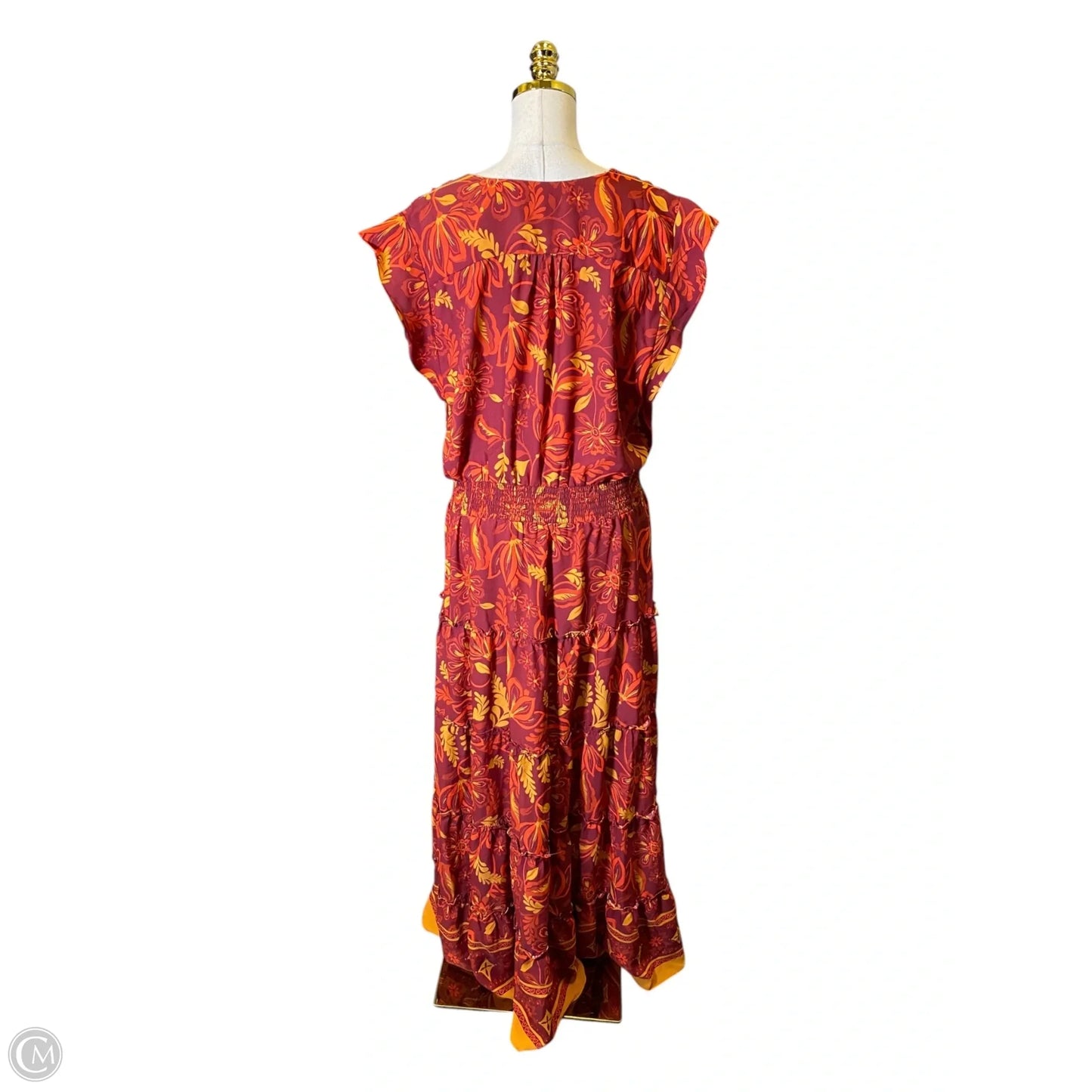 Dress Casual Maxi By Vince Camuto In Orange & Red, Size: Xl