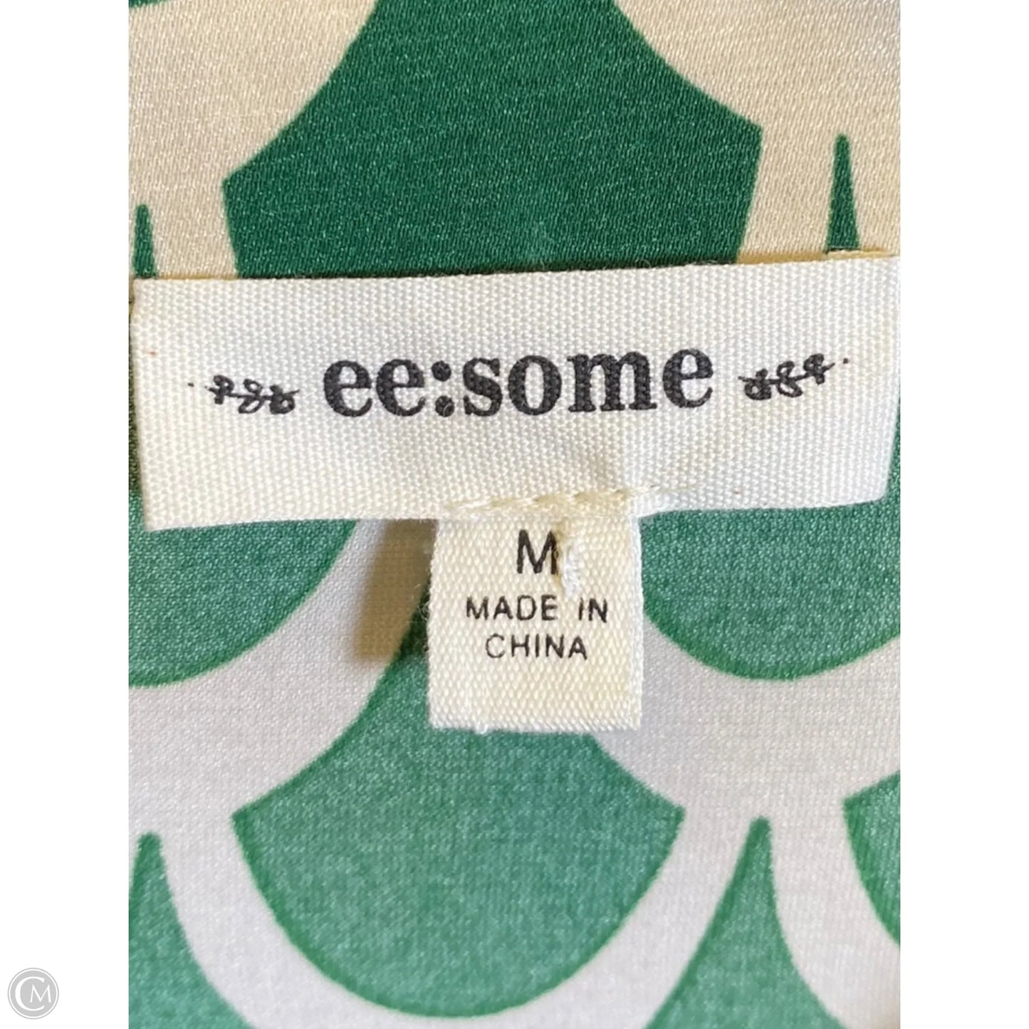 Top Short Sleeve By Ee Some In Cream & Green, Size: M