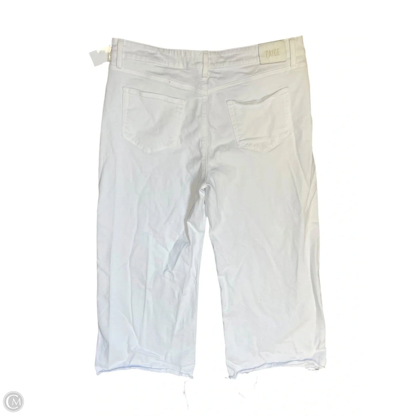 Jeans Wide Leg By Paige In White, Size: 18