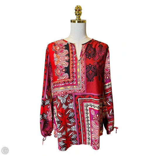 Top Long Sleeve By Chicos In Multi-colored, Size: M