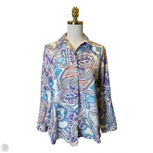 Top Long Sleeve By Chicos In Multi-colored, Size: M