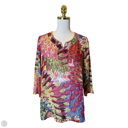 Top Long Sleeve By Chicos In Multi-colored, Size: M
