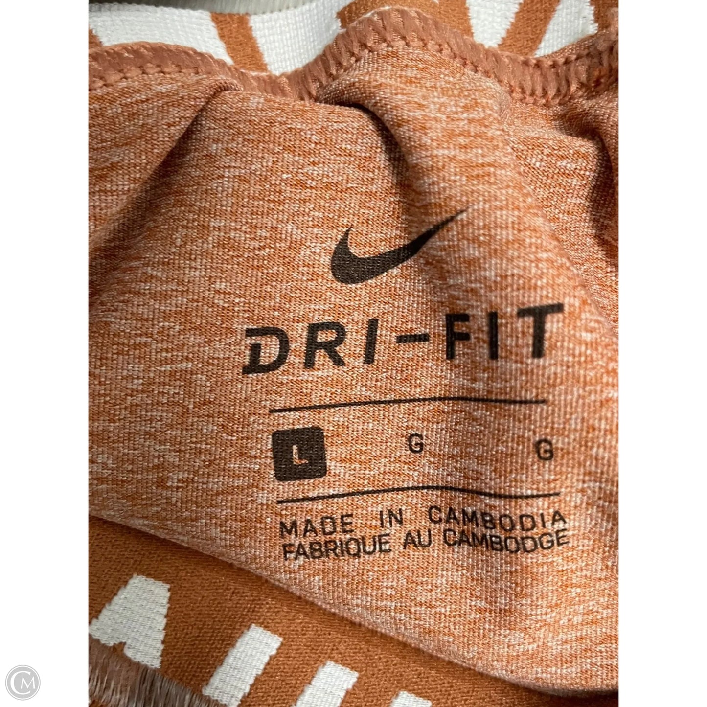 Athletic Leggings By Nike In Orange, Size: L