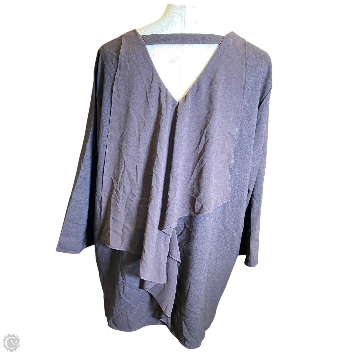 Top 3/4 Sleeve By Chicos In Brown, Size: Xl