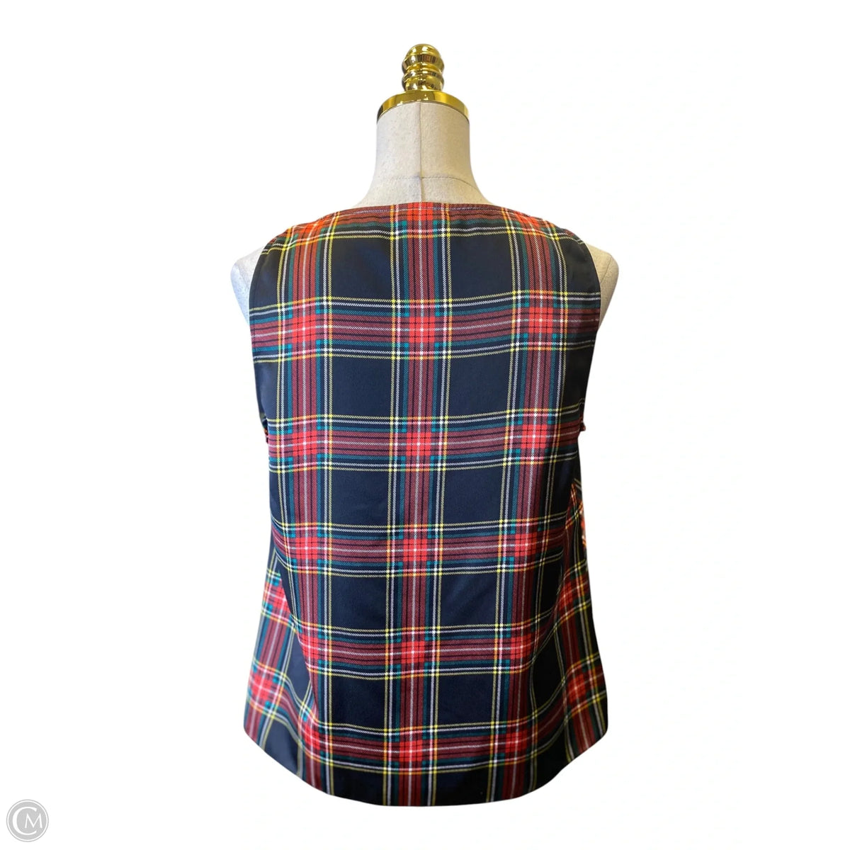 Top Sleeveless By J. Crew In Plaid Pattern, Size: S