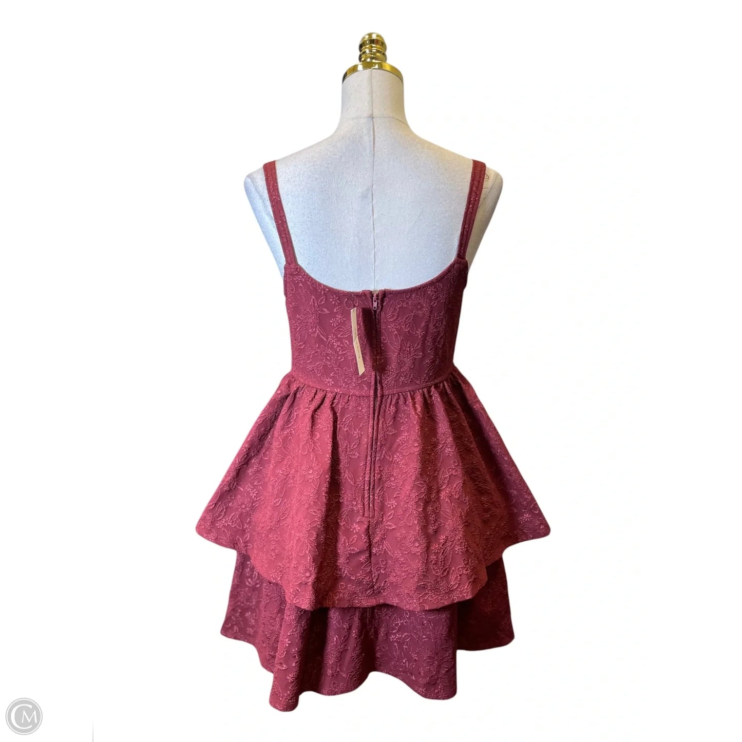 Dress Casual Midi By Trixxi In Maroon, Size: L