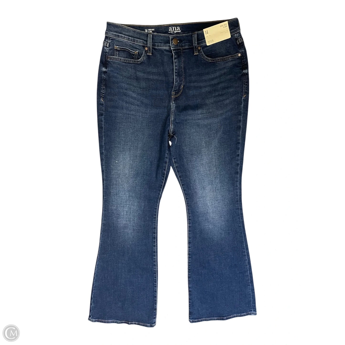 Jeans Flared By Ana In Blue Denim, Size: 14