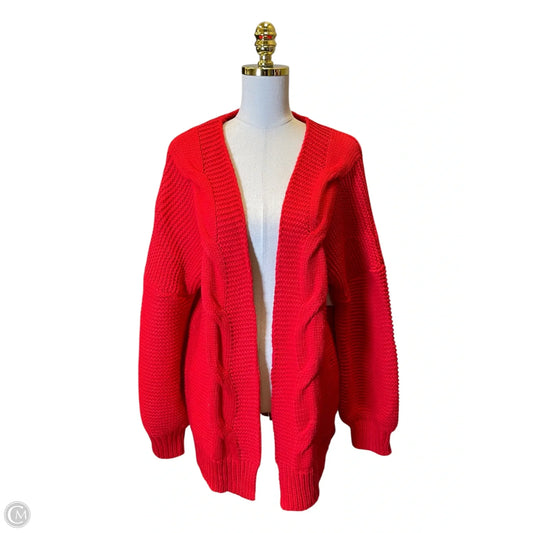 Cardigan By Clothes Mentor In Red, Size: Xl