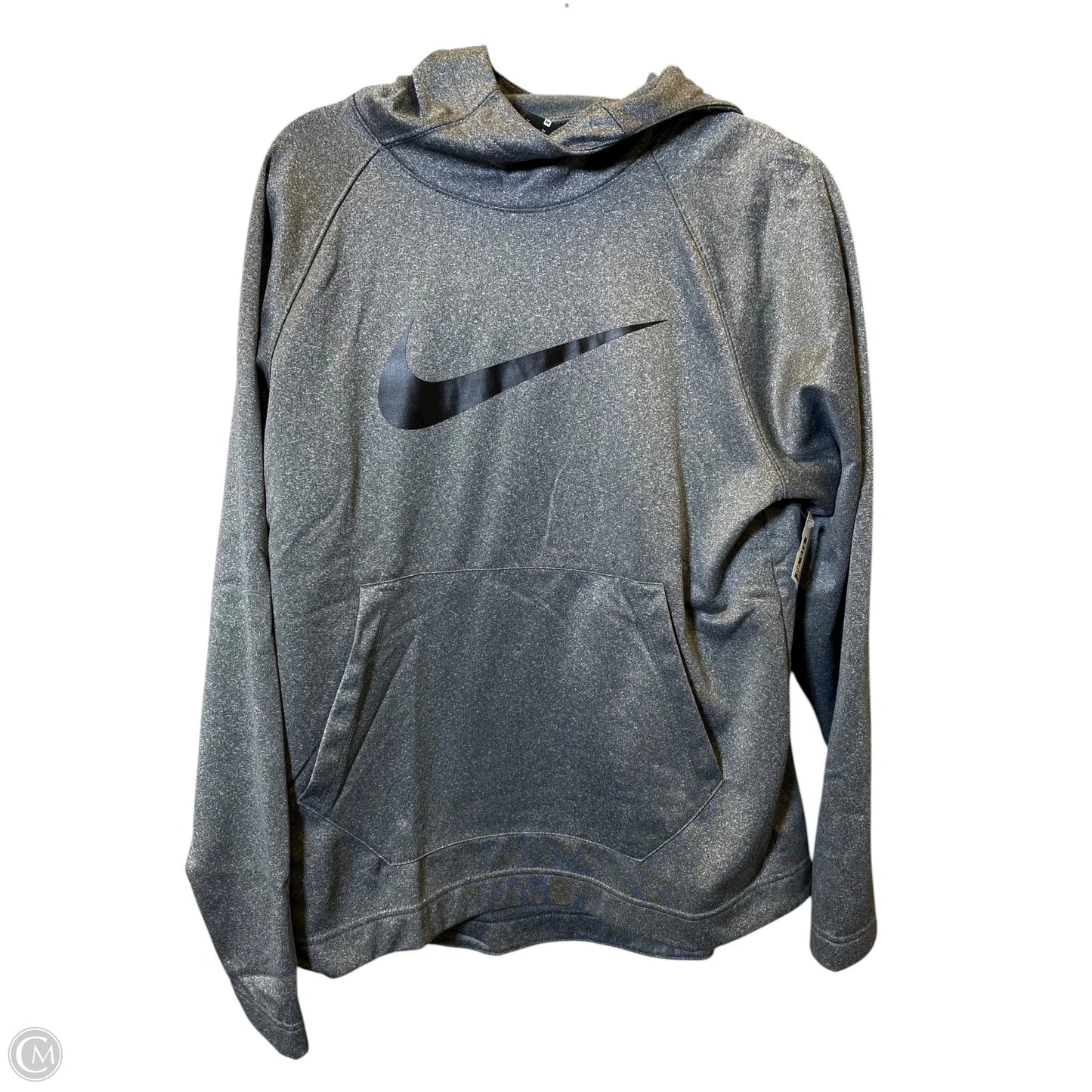 Athletic Sweatshirt Hoodie By Nike In Grey, Size: M