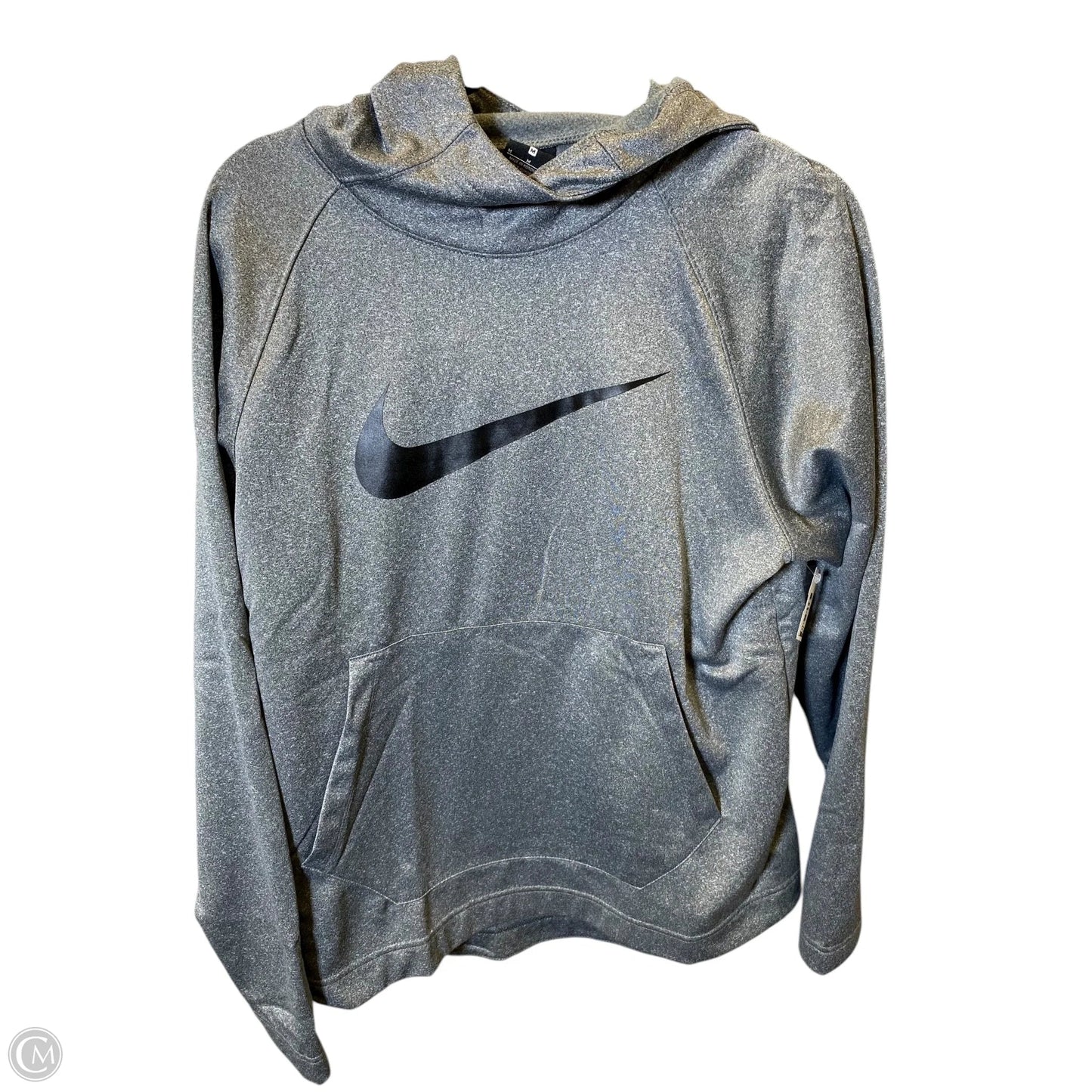 Athletic Sweatshirt Hoodie By Nike In Grey, Size: M