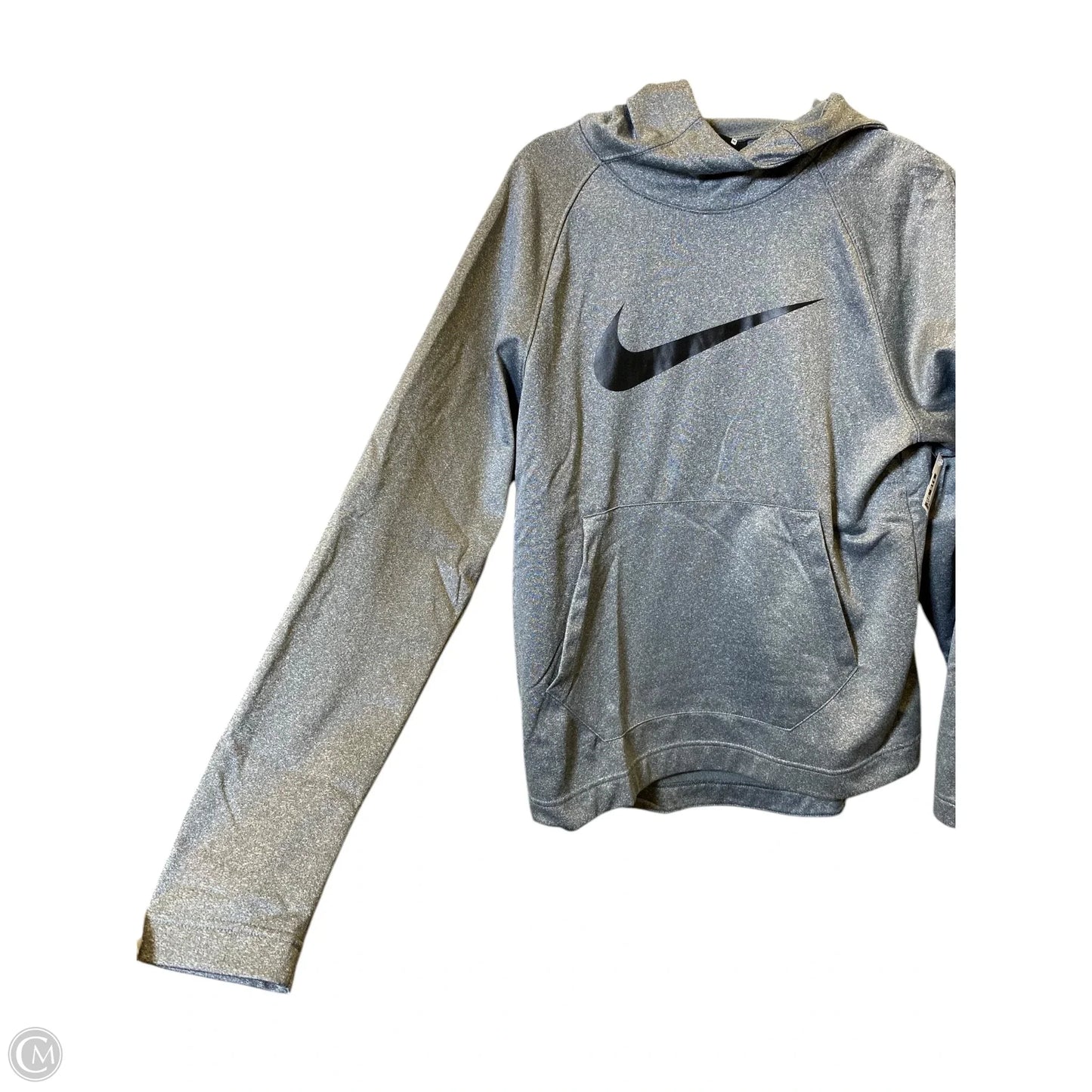 Athletic Sweatshirt Hoodie By Nike In Grey, Size: M