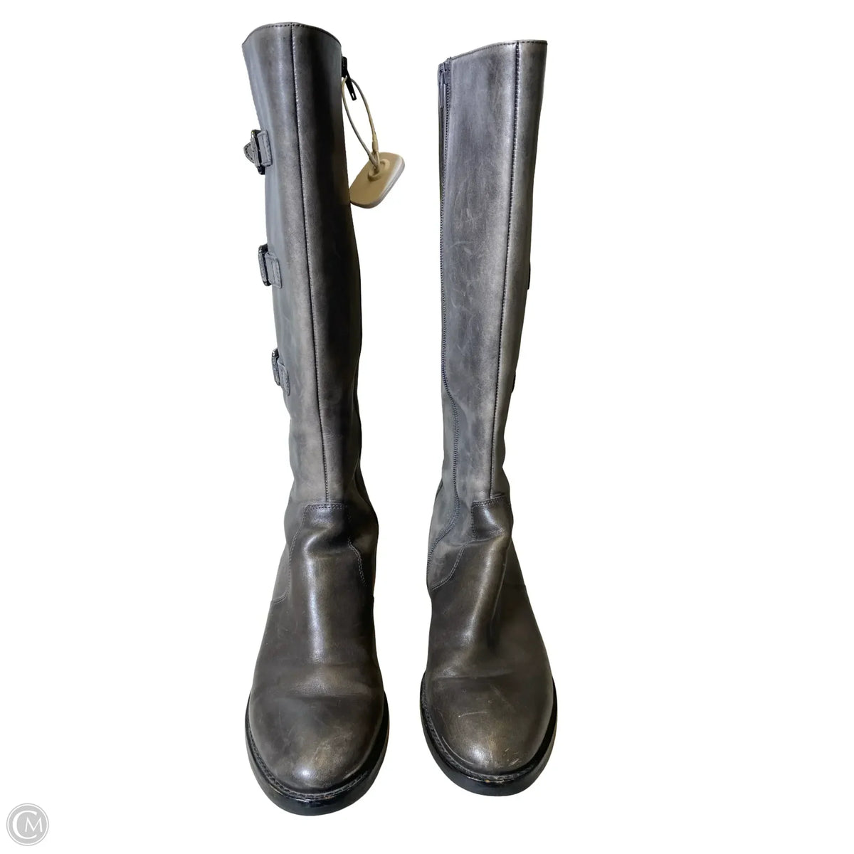 Boots Knee Flats By Ecco In Grey, Size: 10.5