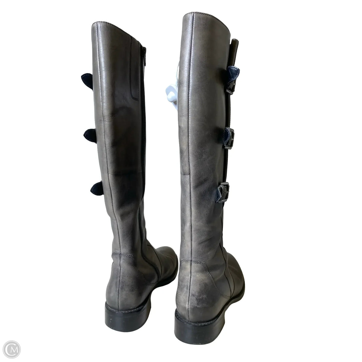 Boots Knee Flats By Ecco In Grey, Size: 10.5