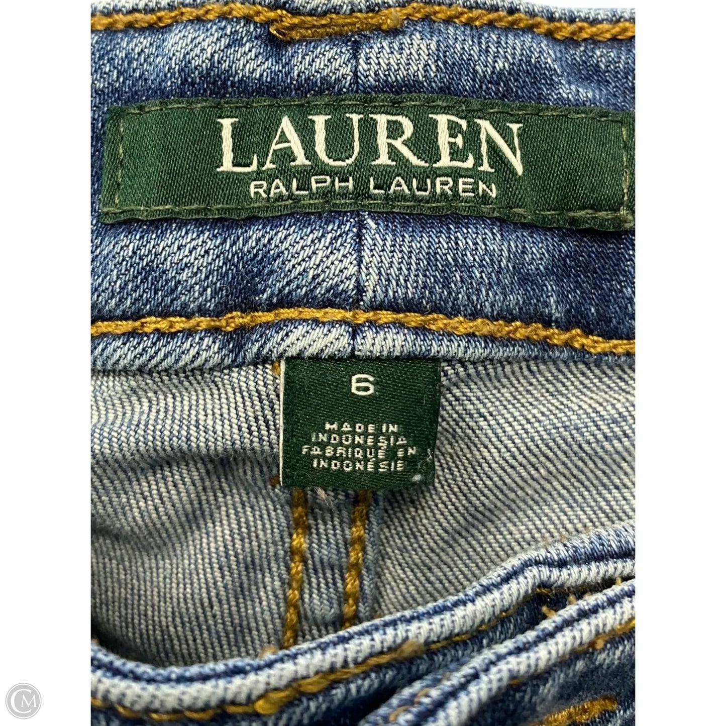 Jeans Straight By Lauren By Ralph Lauren In Blue Denim, Size: 6