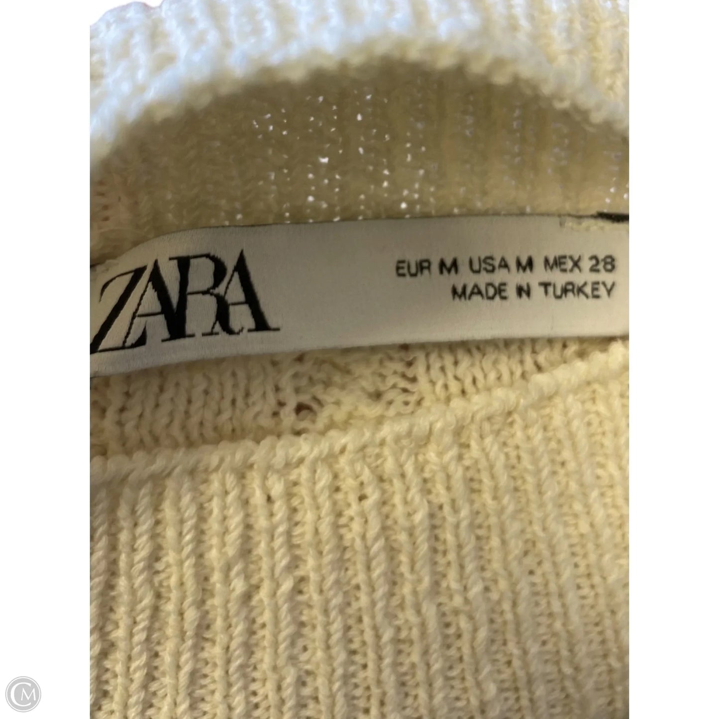 Top Long Sleeve By Zara In Cream, Size: M